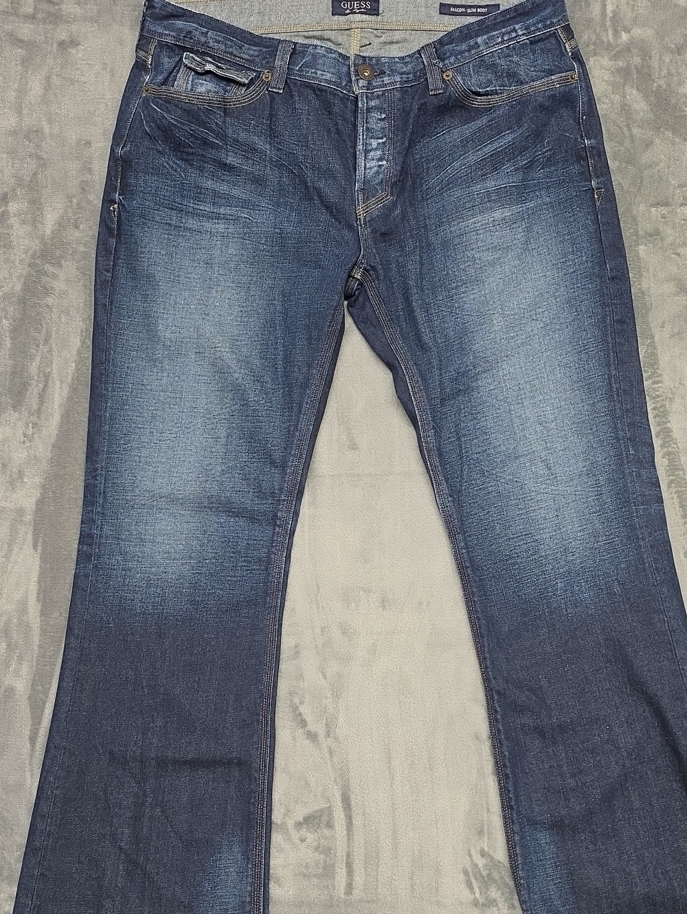 GUESS Men's Medium Dark Blue Straight-Leg Jeans Sz 38
